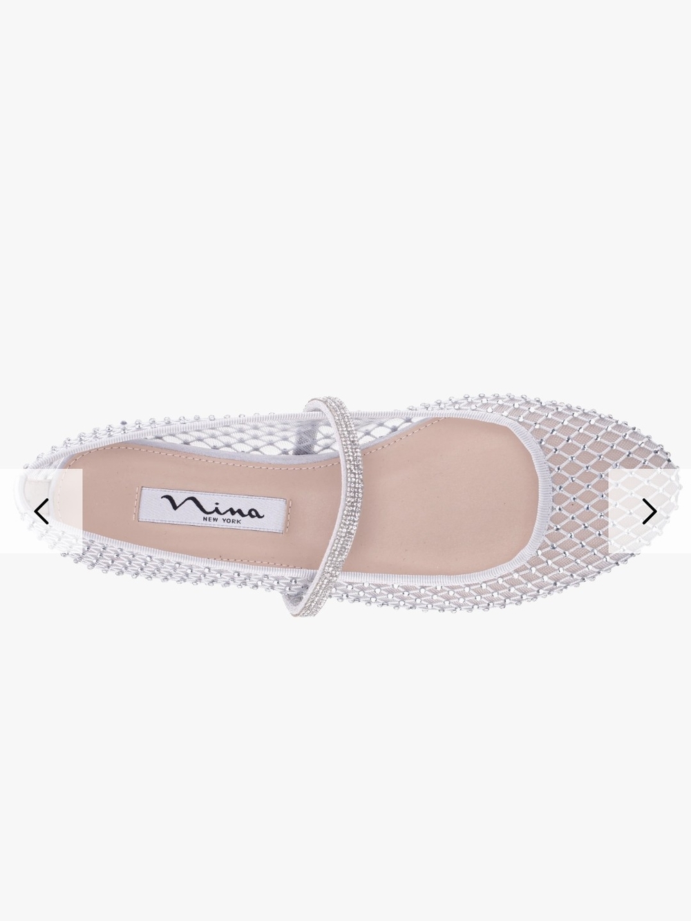 Nina Peggy Silver Mesh Rhinestone Flats - Picture 3 of 7